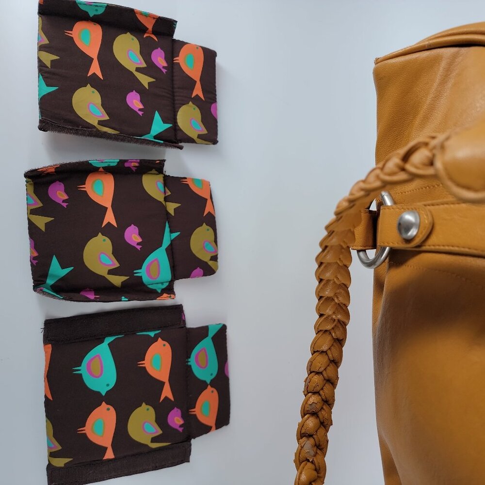 Cheeky Lime Mustard Leather Camera Bag | Braided Handles | Adjustable Dividers - Picture 6 of 12